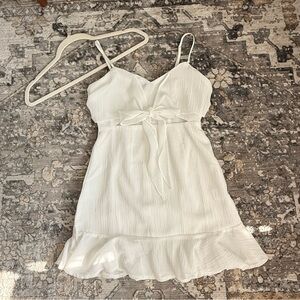 Hello Molly White Ruffled Tie Front Sundress, Size XS